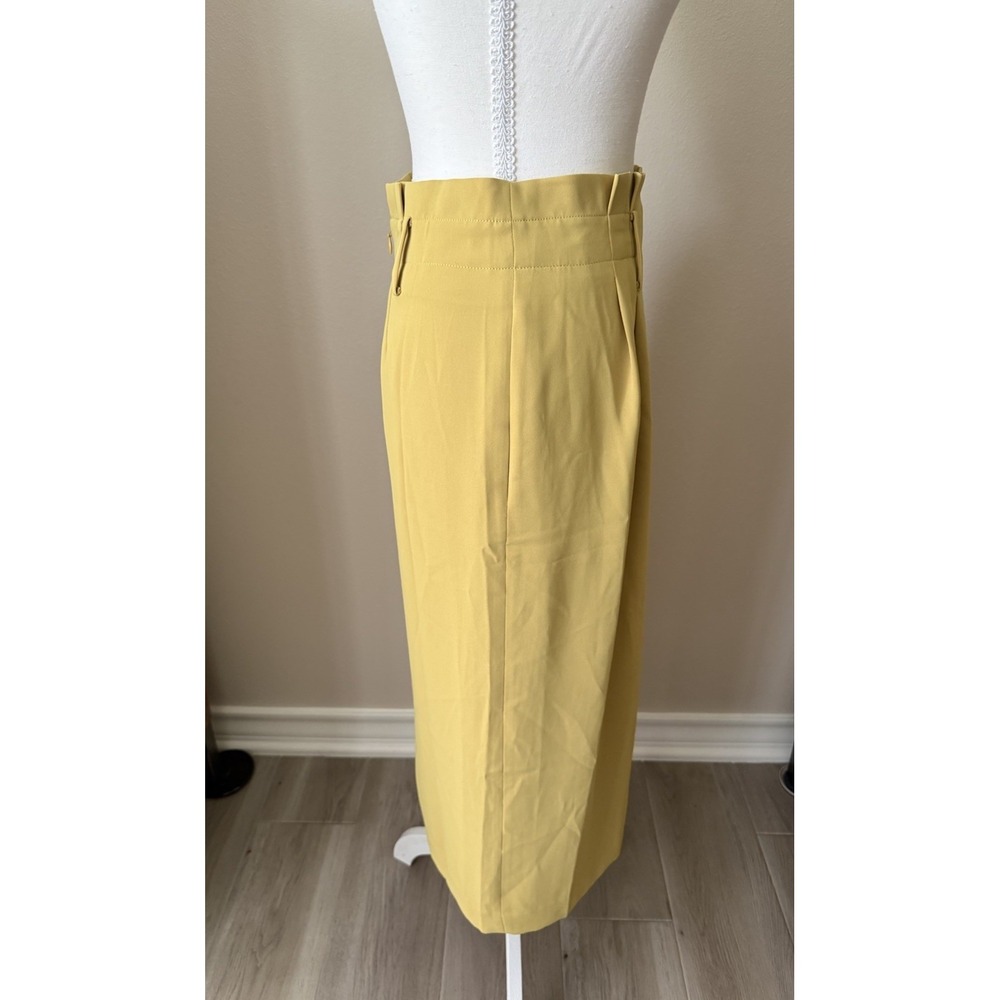Boden Chartreuse Yellow - Green Midi Pencil Skirt US4 Minimalist Quiet Luxury - Picture 2 of 10